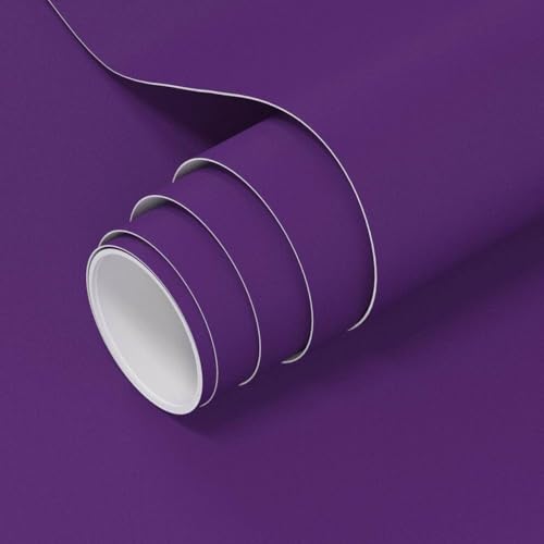 VOLEAAR Dark Purple Wallpaper Peel n Stick Soild Color Paper 15.7 x 78.7