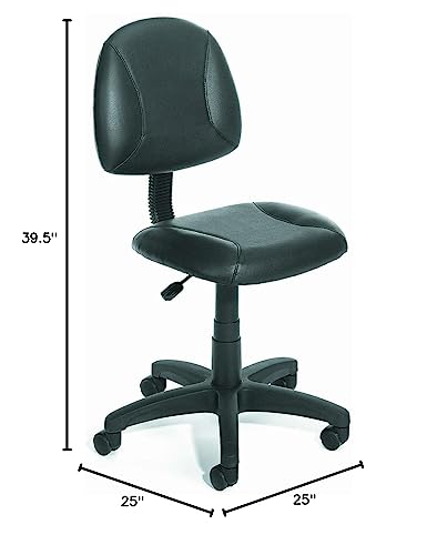Boss Office Products Posture Task Chair, No Arms, Black #TOP2
