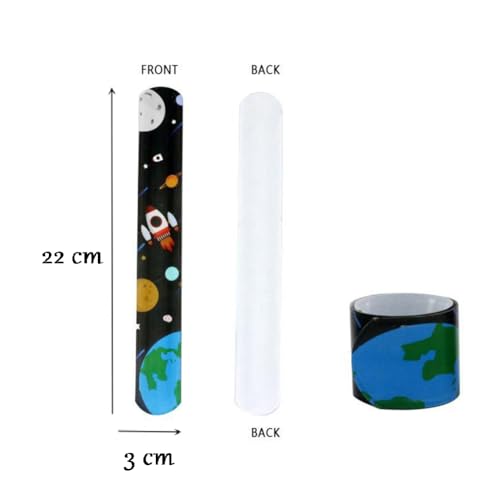 Space theme Slap Bracelets Bands,Pack of 12,Slap Bracelet, Birthday/Party,Best Birthday Return Gifts