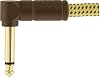 Fender Deluxe Series Instrument Cable 10ft ,3m, Braided Shielding and 24K Gold Plated Connectors for Lossless, Pure Sound, Straight,Angled Jack, Tweed #3