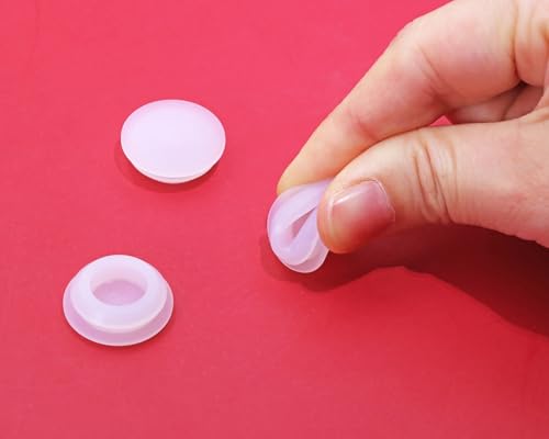 Image of ONLYKXY 10 Pcs Clear Silicone Round Snap in Type Locking Furniture Hole Plugs Button Protective Cover Cap Head,Universal (16mm /0.62inch)