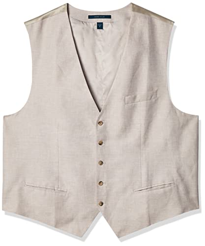 Chaleco Perry Ellis beige de espiga para eventos y oficina talla 5X
