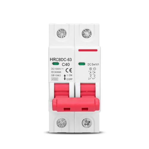 2P DC 1000V Solar MCB 6A-63A Mini interruptor de sobrecarga Protector fotovoltaico(4P,40A)