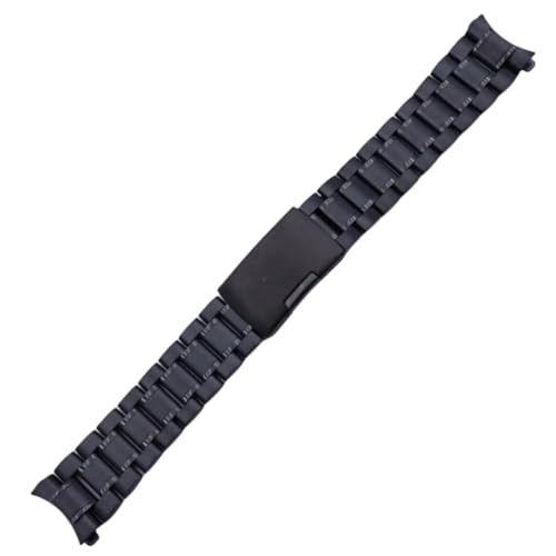 Bracelet montre acier massif 5 perles universel à fermoir papillon
