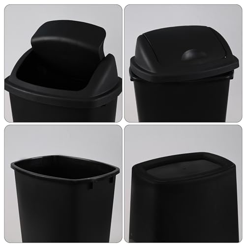 Caneca de basura rectangular 25 L negra, 4 unidades miniatura 3