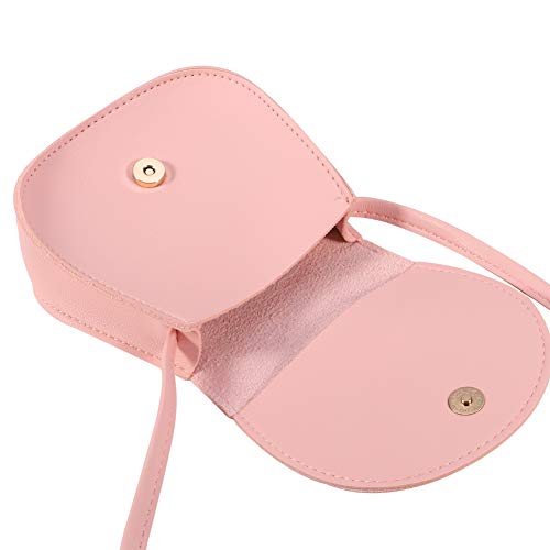 Heyu-Lotus Süße Umhängetasche Kleine Mädchen Handtasche Kinder Prinzessin Mini Taschen Handtasche Mädchen Klein Hase mit Verstellbarem Gurt für Kinder(Rosa)