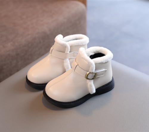 Girls Boys Warm Winter Ankle Boots Kids PU Leather Waterproof Snow Booties for Toddler/Little Kid3