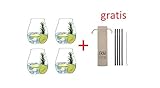 gin gläser mit gravur Lieferumfang: 4 Riedel Gin Tonic Gläser + 4 Trinkhalme schwarz gerade + 1 Reinigungsbürste