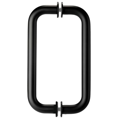 Kolet Shower Door Handle, 8 Inch Center to Center, Round Tube, Matte Black