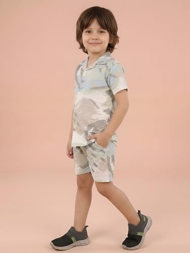 Image of POLKA TOTS 100% Cotton Co-Ord Set for Boys | Half Sleeve Shirt & Shorts Beach Outfit for Kids | Ultra-soft & Breathable Summer Clothes for Toddler & Baby Boy | Casual Dress & Printed Nightwear Set