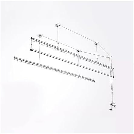 Ceiling Mounted Clothes Drying Rack - Pulley Airer for Indoor Use, Hand Lift Clothes Hanger for Balconies & Small Spaces,A-1.5m