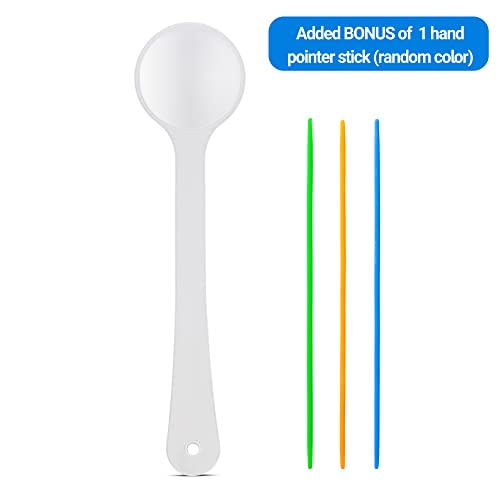 Image of Translucent White Eye Occluder for Eye Exam for Vision Check | Single Ended Paddle Style with Mini Hand Pointer Stick
