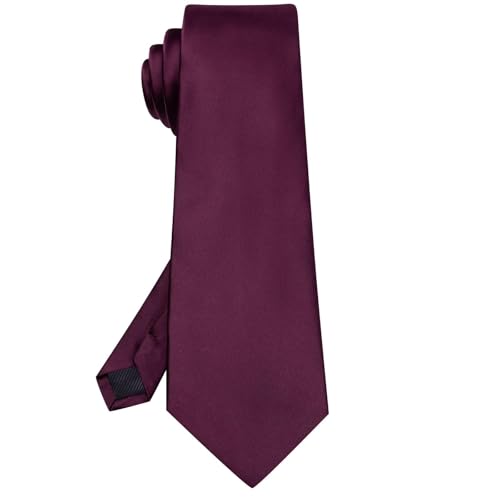 Image of Hi-Tie Men's Extra Long Solid Satin Tie Set 63 Inch /70 Inch Formal Necktie