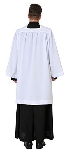 IvyRobes White Square Neckline Surplice Plain Church Clergy Surplice2
