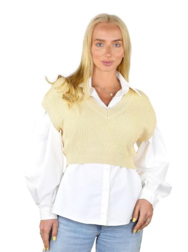 SoCal Look Women's Sleeveless V-Neck Sweater Top in Stretchable Viscose Blend2