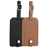 YELARXI Etiquetas de cuero para equipaje, etiquetas de viaje de poliuretano para bolsa de equipaje con cubierta de protección de privacidad en la parte trasera completa, aptas para (artículos
