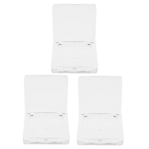 SOESFOUFU 3pcs Transparent Square Highlighter Palette for Blush Eyeshadow and Concealer Empty Makeup Containers for Mixing and Storing Cosmetics