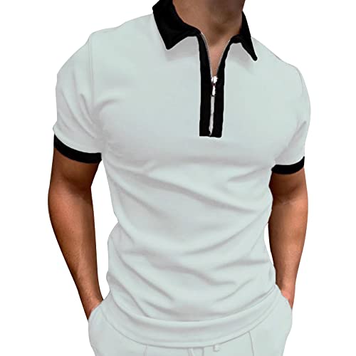 Rela Bota Men's Short Sleeve Polo Shirts Fashion Zipper Polos Casual Slim Fit T-Shirt