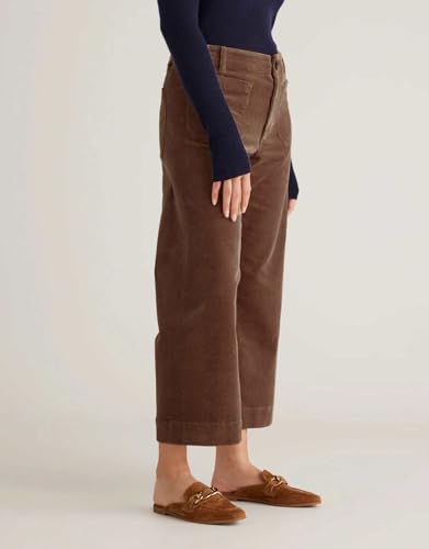 Women's Wide Leg Corduroy Pants Stretch High Waist Patch Pockets Straight Leg Jeans Pants2