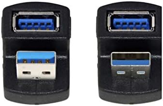 innov8 (1 Set Up & Down Angled USB 3.0 Adapter A Male to USB 3.0 A Female Extension 180 Degree 5Gbps Adapter Connector.