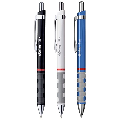 Image of Rotring Ball Point Pen Medium for Smooth Writing | Blue Ink | 1.0mm | Black ABS Plastic Barrel | Tikky Series
