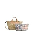 Detalles en piel marrón Desigual BOLS_Summer Ibiza, Mano Bag para Mujer, Blanco, Talla única