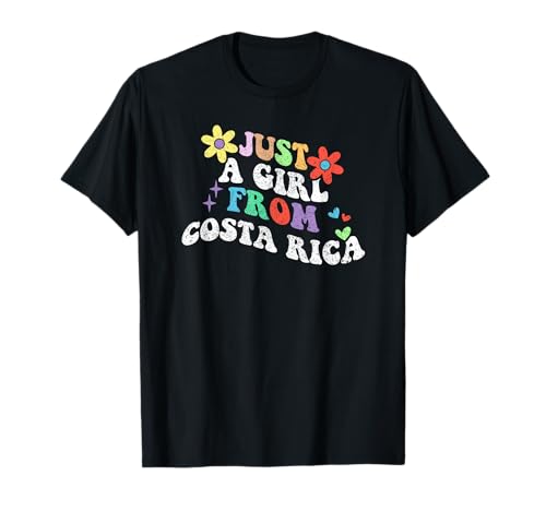 Retro Groovy Just a Girl from Costa Rica Mother's Day 2023 T-Shirt