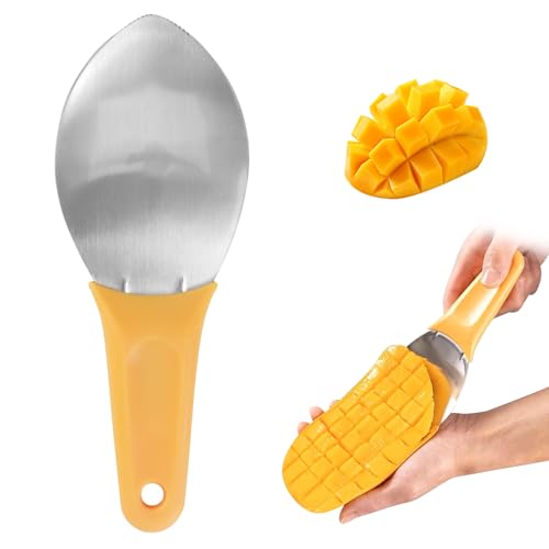 Stainless Steel Mango Splitter Easy Grip Mango Cutter for Effortless Slicing and Pitting with Non-Slip Handle Multi-Function Mango Tool with Sharp Stainless Steel Blades Dishwasher Safe & Durable