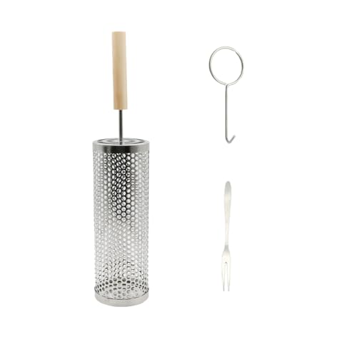 Acciaio Inossidabile 304 Cestini per Grigliare, Cestello per Grigliate Rotanti, Cesto per Barbecue Acciaio Inox con Maniglia, Accessori per Barbecue All Aperto per Verdure