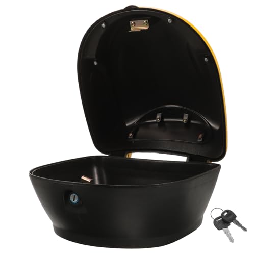 Mikinona Motorrad Heckkoffer Aus Kunststoff Universelle Aufbewahrungslösung Für Motorräder Gelb Installieren Und Sicher Für Werkzeuge Und Persönliche Gegenstände