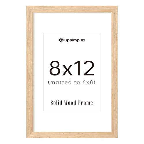 Image of upsimples 8x12 Picture Frame Solid Wooden, Nursery Decor, 1Pack Natural