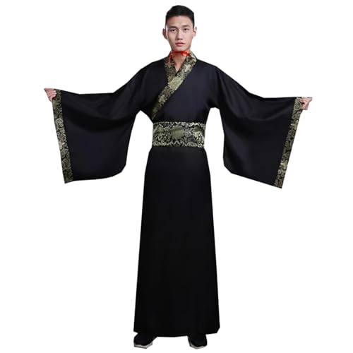 WHRAOY Traje Chino para Hombre - Traje Tradicional Chino (S-2XL),XL,Black2