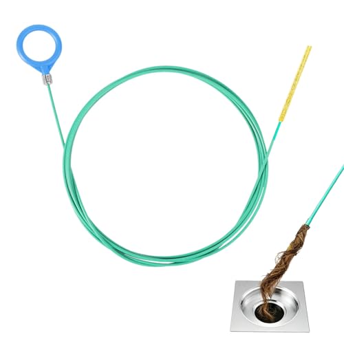 1 Pcs 50 Inch Extended Drain Snake Long Flexible Anti-Break Steel Plumbing Snake Drain unblocker Tool Clog Cleaner with Twist Handle for Bathroom Bathtub Drain Hair Remover Brush (Blue)