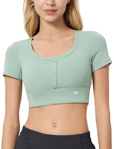 Haut court à manches courtes t-shirt athlétique femme débardeurs