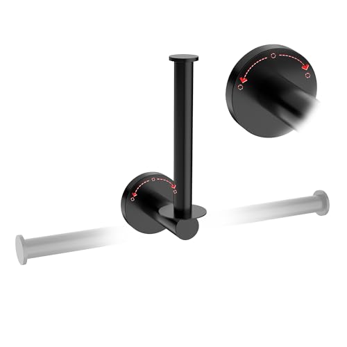 Toilet Paper Holder Matte Black Horizontal&Vertical 180 Degree Rotatable Three-Position Adjustable Tissue Holders Roll Holder Hangers Toilet Paper Stand SUS201 and Zinc Alloy Modern Wall Mounted
