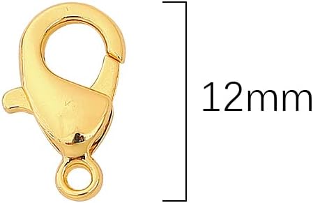 18K Gold Plated Lobster Clasps Non Tarnish 12mm 20pcs for Jewelry Making Findings - Image 2