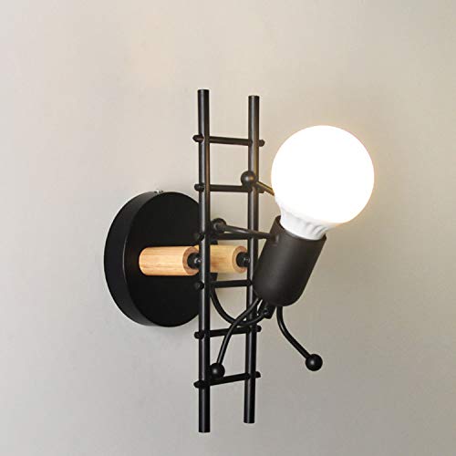 Shengshou ブラケットライト ウォールライト ブラケットランプ アンティーク おしゃれ かわいい LED ウォールランプ 玄関ライト レトロ 壁掛けライト 小人 可愛い 玄関灯 照明器具 廊下灯 インテリア 壁掛け 階段照明 寝室 店舗 電球付き