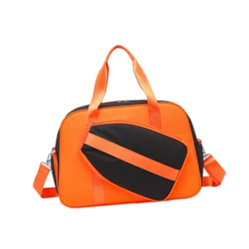 QSTDGVPW Pickleball Bag Tote with Shoe Compartmen, Adjustable Shoulder Strap, Sport Tote, Shoulder Bag for Gym, Sports, Orange