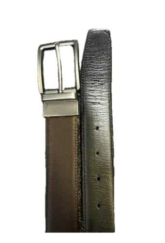 Reversible Leather Belt with nice Buckle, Classic Design, Black and Brown, genuine leather, prime product, durable