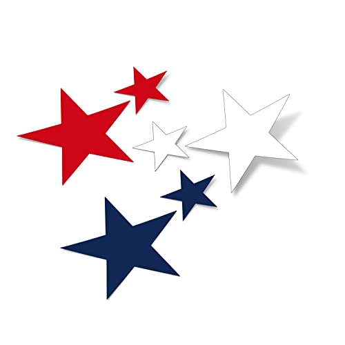 Multicolor Set of 45 Stars Wall Sticker (Red, White &