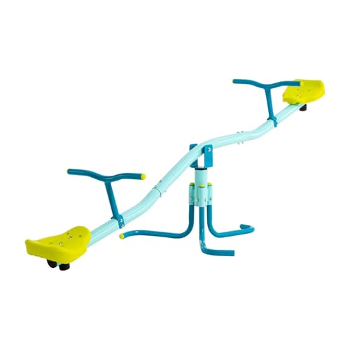 Image of TP Toys Spiro Seesaw Sit and Spin Teeter Totter with 360 Spin Kids Outdoor Play Equipment for Backyard, Playground, or Indoor Fun Boys and Girls Ages 3-10