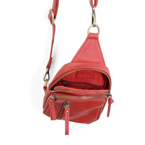 Image of Joy Susan Skyler Sling Bag: Vegan Leather, Zippered Closure, Brass Plated Hardware