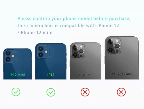Image of 2 Packs Rear Camera Lens Glass Replacement for iPhone 12 Camera Glass Lens Replacement with Pre-Installed Adhesive and Repair Tools
