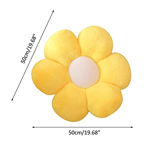Lannery Flower Plush Throw Pillows, Flower Floor Pillow Seating Cushion Toy For Reading, Room, Watching Tv (19.7", Yellow-2) #TOP4