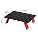 Worparsen Portable Folding Table Camping Ultralight Aluminum Solid Construction Strong Load-Bearing High Stability Mini Size Collapsible Black & Red