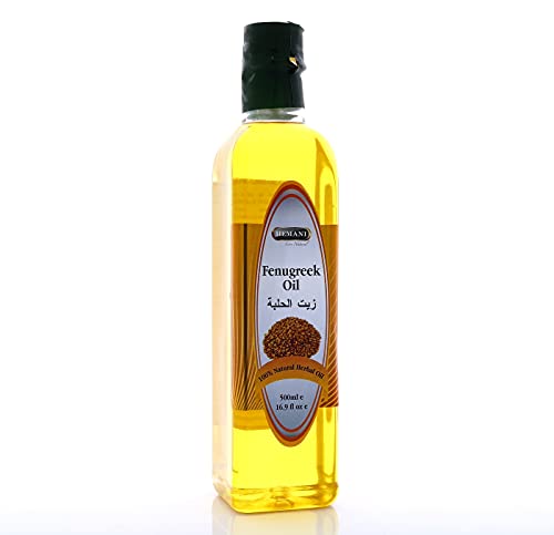 Hemani Fenugreek Oil 500ml - 100% Pure & Natural Fenugreek Seed Essential Oil for Skin, Hair, Wellness, Aromatherapy & Natural Health Remedies, Suitable for All Skin Types