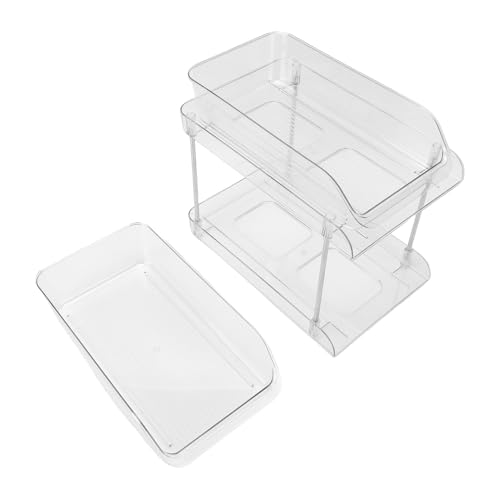 Organizador apilable multipropósito Jiawu para debajo del fregadero, ahorro de espacio para baño y cocina, material PET, set de 2 cestas de almacenamiento miniatura 3