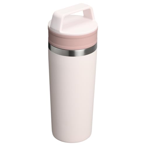 Image of Stanley Cafe To Go Vacuum Mug, 15.9 oz (0.47 L), Rose Quartz, Keeps Drinks Hot or Cold, Stainless Steel Tumbler, Coffee Mug, Gift Ready, Dishwasher Safe