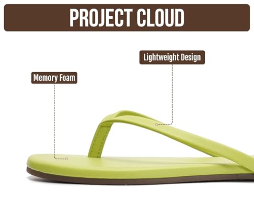 Image of Project Cloud Flip Flops for Women Footwear- Lightweight and Memory Foam Insole Sandals for Women 2026 - Durable Non-Slip Beach Essentials Flats for Women Sandals (Foundations)