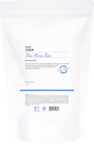 Image of PetO'Cera Blue Marine Bath for Dogs, Deep Sea Water, Soothes Dry, Itchy Skin, Removes Debris, Conditions Coat, Anti-Lick Paw Soak, Hypoallergenic, Tear-Free, No-Rinse Dog Spa, Dog Grooming, 3.3 lbs